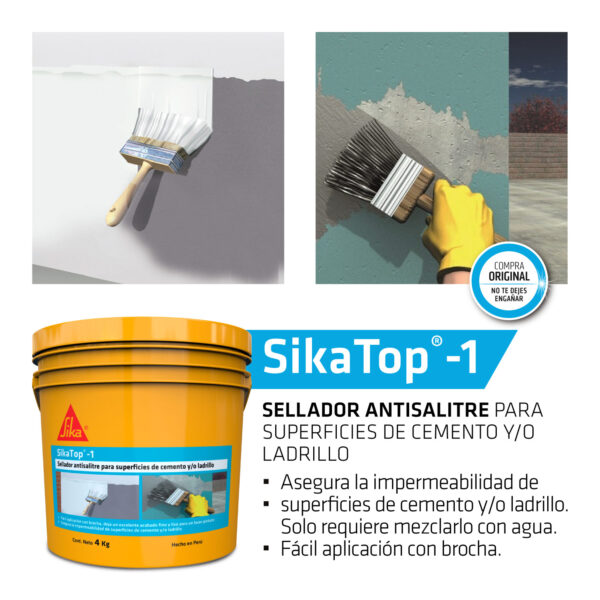 SikaTop®-1 Gris x 4KG - Imagen 4