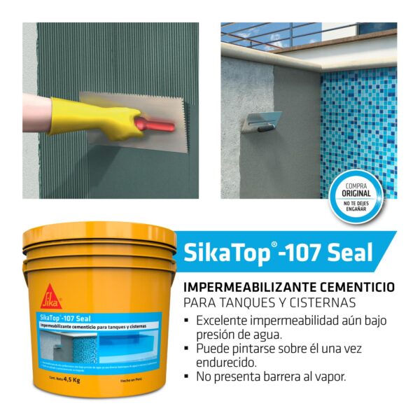 SikaTop®-107 Seal PER Gris x 4.5KG - Imagen 5