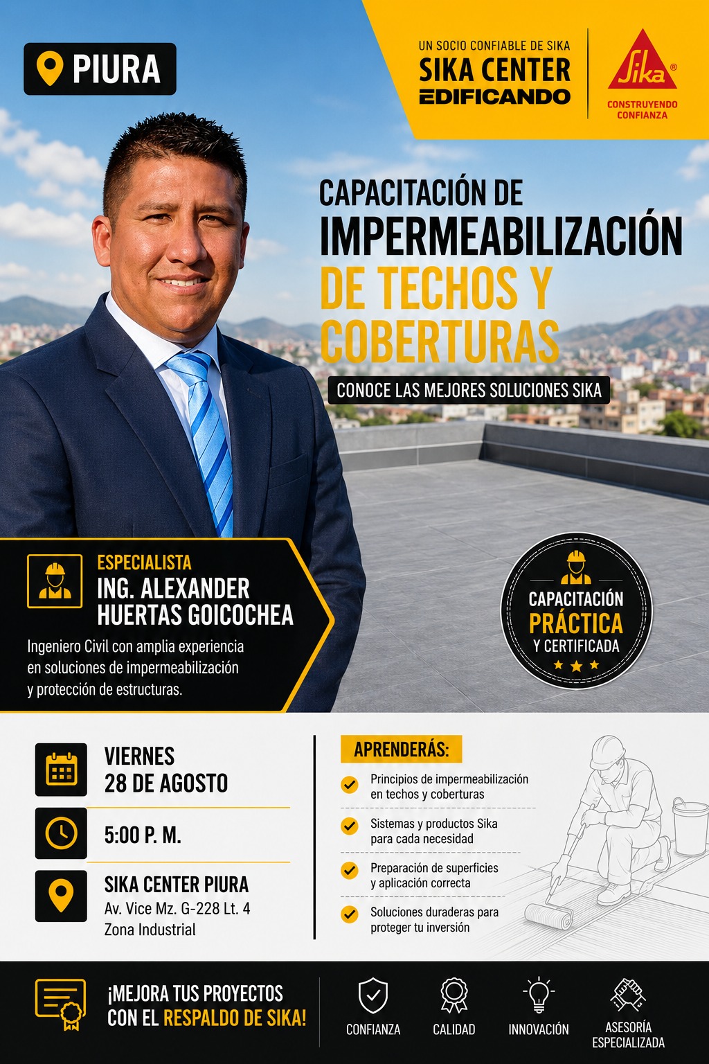 Flyer Capacitación Sika Piura